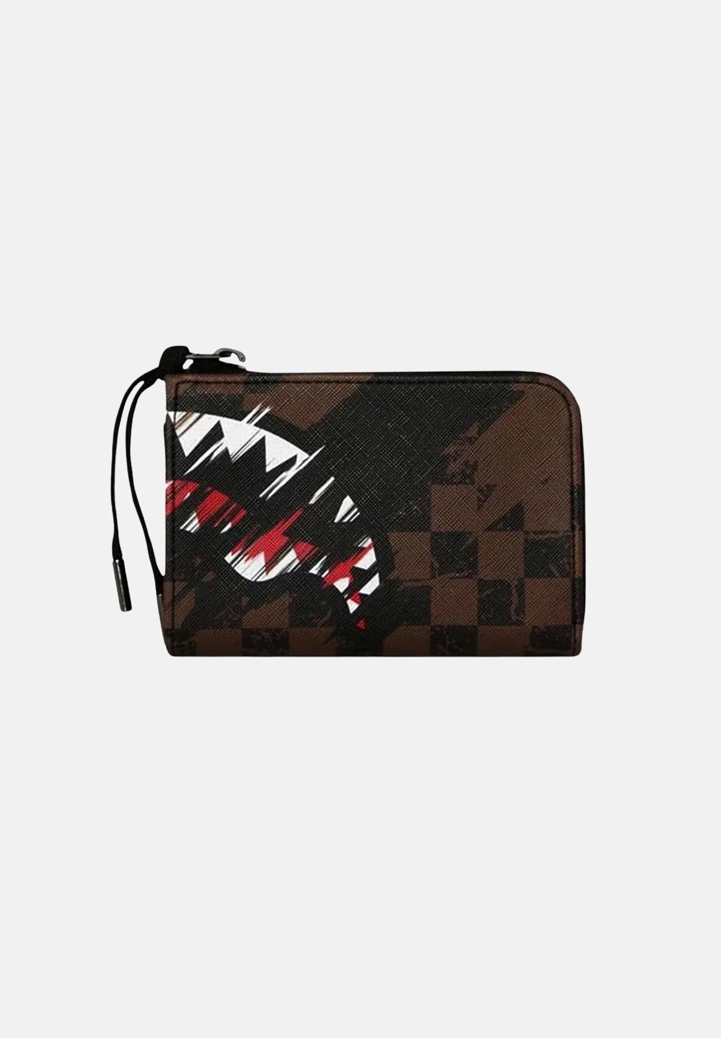 SPRAYGROUND Portafogli SMEARED GRUNGE WALLET marrone e nero per uomo e donna 910W8971NSZ . SPRAYGROUND 