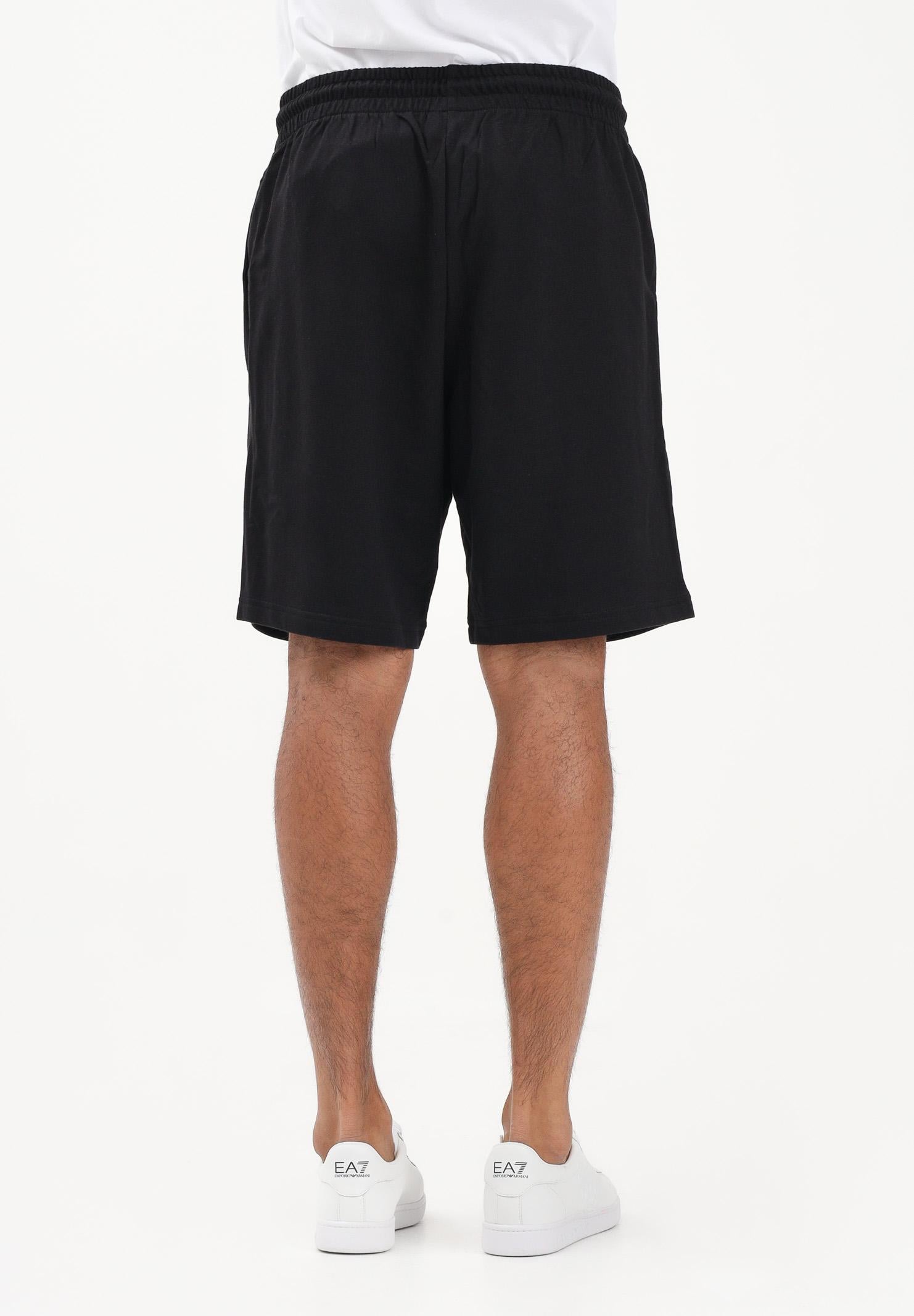 EA7 Shorts sportivo nero da uomo con stampa logo 7M001315AF13512 UC001 EA7 