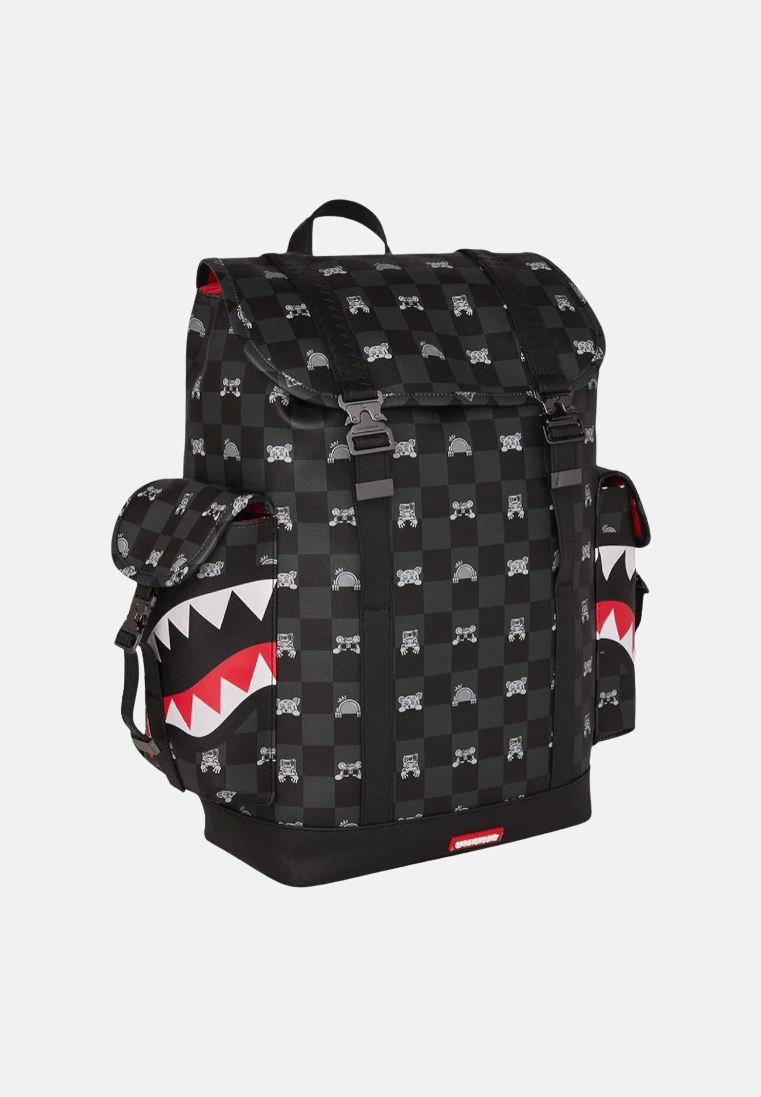 SPRAYGROUND Zaino GRAY PEEKING CHARACTER CHECK MONTE CARLO nero per uomo e donna 910B8909NSZ . SPRAYGROUND 