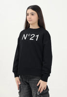 N21 Felpa girocollo nera per donna, ragazzi e bambini con il logo "N°21" stampato N21A23N0154 0NC16 N21 