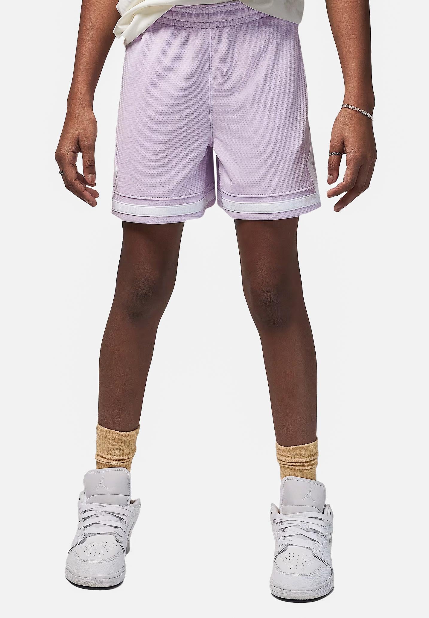 JORDAN Shorts sportivo lilla da bambina con logo 45D403 P6I JORDAN 