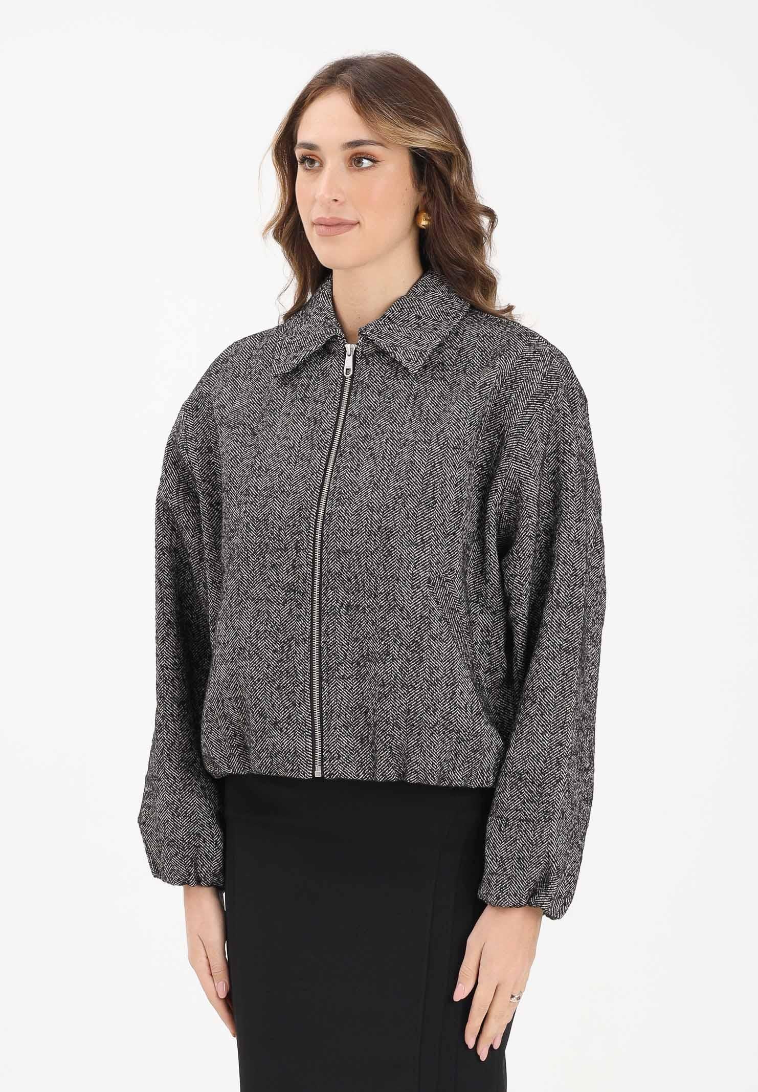 ONLY Cappottino bianco e nero da donna con fantasia spigata 15349212 Black ONLY 