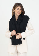 ELISABETTA FRANCHI Pashmina nera da donna con lavorazione jacquard a rombi SC03F51E2 110 ELISABETTA FRANCHI 