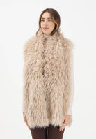 MEHRAN Pelliccia smanicata reversibile beige da donna 25290CRE CRE MEHRAN 