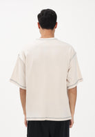 ADIDAS ORIGINALS T-shirt a manica corta TREFOIL ESSENTIALS panna da uomo JW0970 . ADIDAS ORIGINALS 