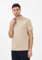 TOMMY HILFIGER Polo a manica corta beige da uomo con logo MW0MW39994 RBT TOMMY HILFIGER 