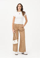 TOMMY JEANS Pantalone a gamba larga cammello da donna DW0DW22634 GV7 TOMMY JEANS 