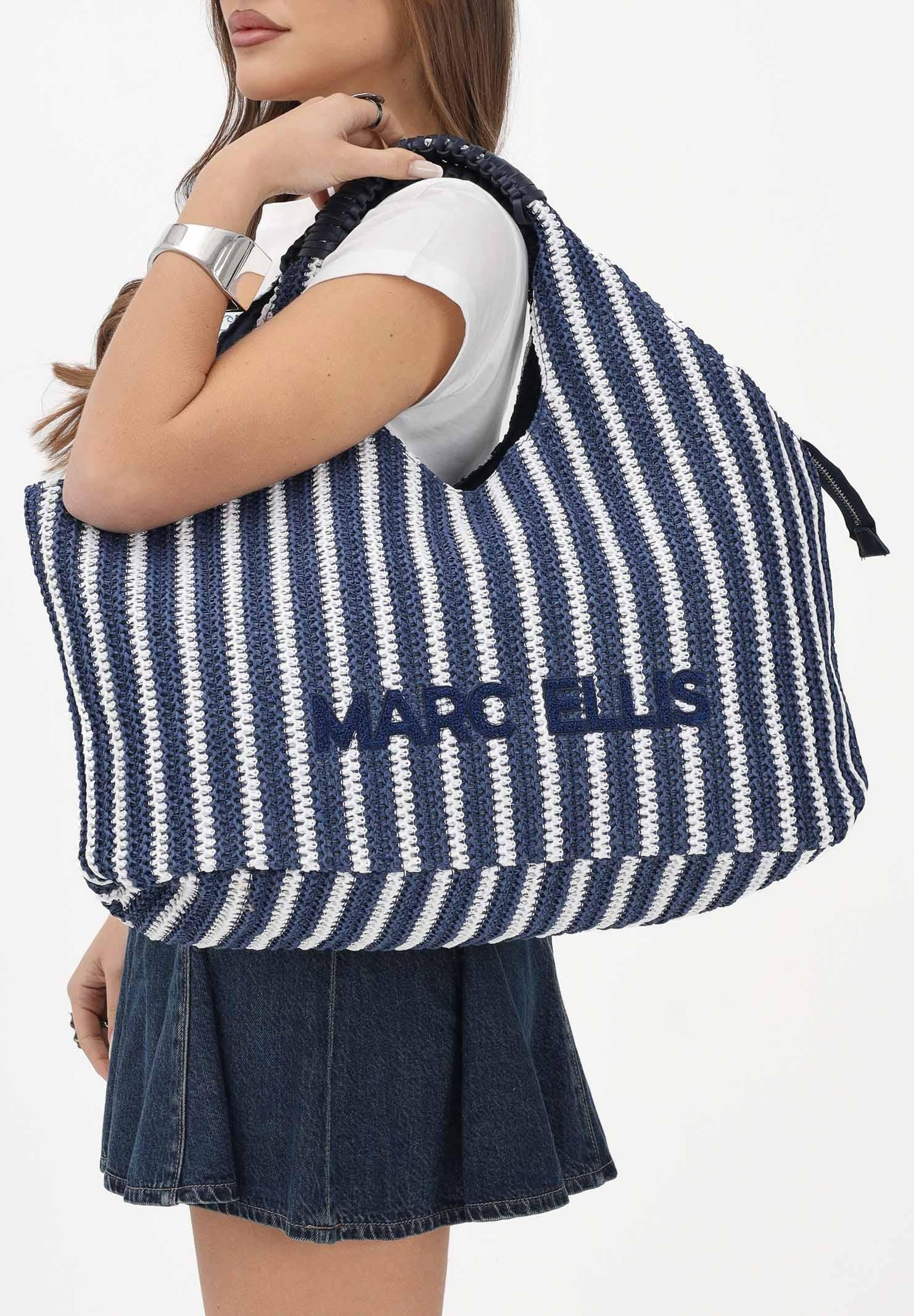 MARC ELLIS Borsa mare Buby Eivissa blu e bianca da donna BUBY-EIVISSA BLWH MARC ELLIS 