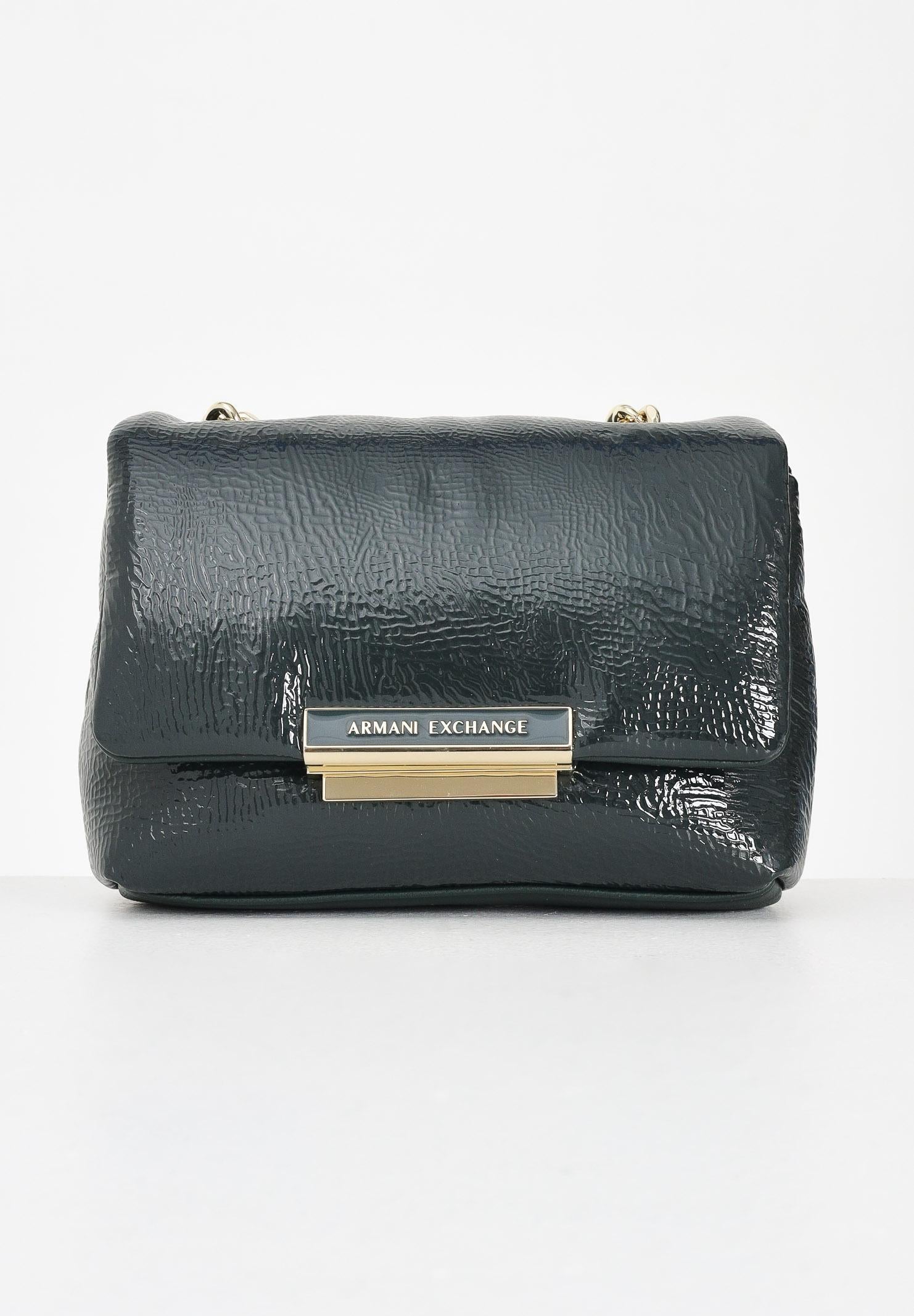 ARMANI EXCHANGE Borsa a tracolla in vernice verde da donna XW000357AF17239 U7304 ARMANI EXCHANGE 