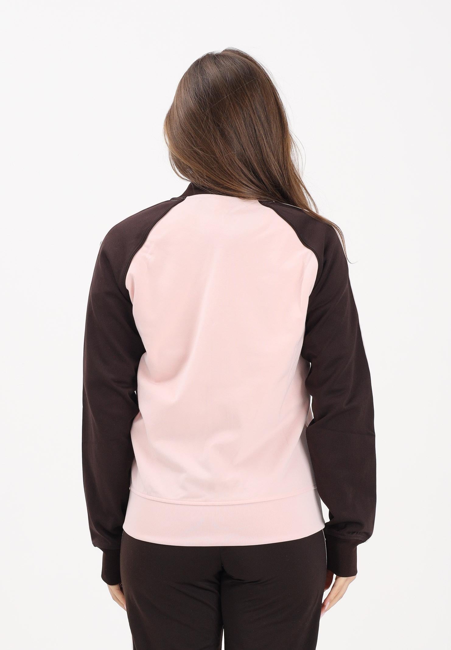 ADIDAS ORIGINALS Felpa con zip SST CLASSIC rosa e marrone da donna KD3783 . ADIDAS ORIGINALS 