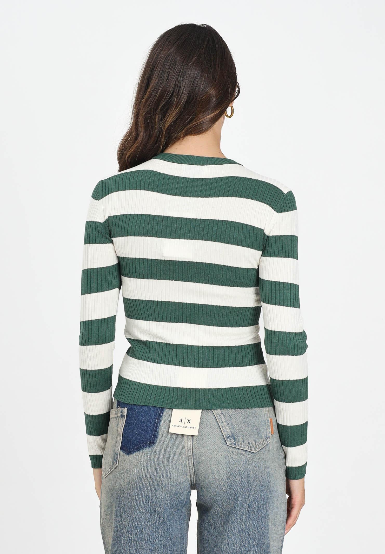 JDY Maglioncino girocollo a righe verdi e panna da donna 15277223 TrekkingGreen JDY 