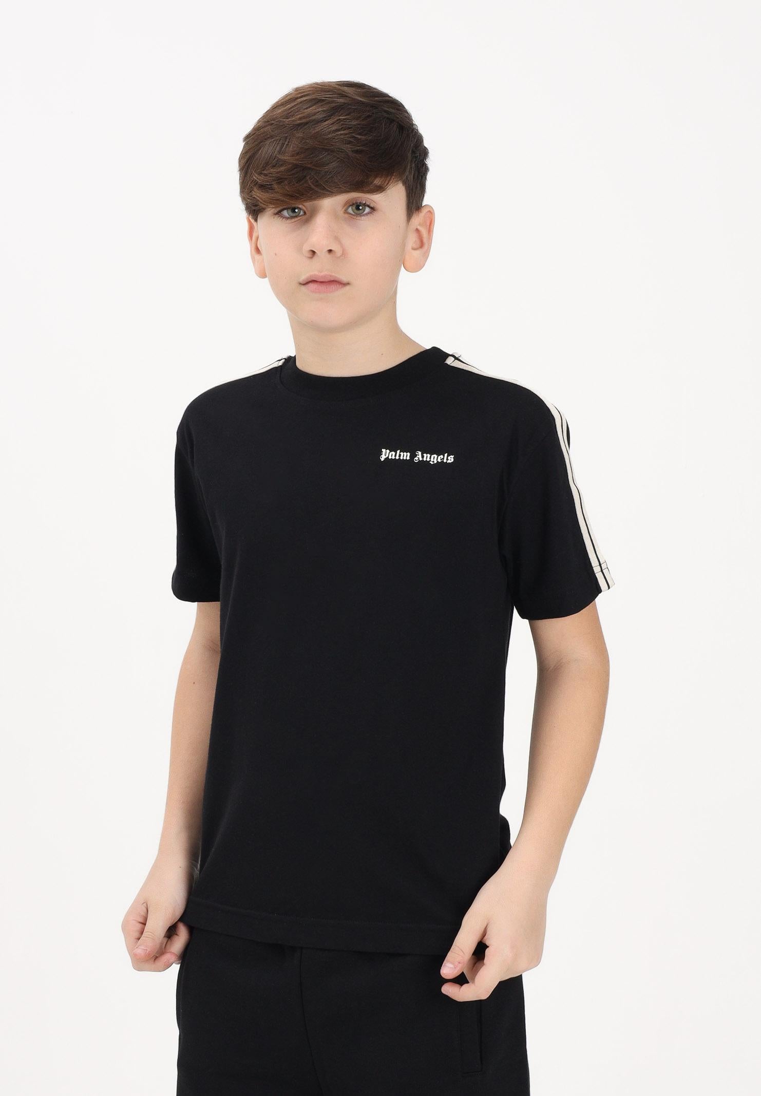 PALM ANGELS T-shirt a manica corta nera per donna, ragazzi e bambini con logo PBAA011S26JER001 110 PALM ANGELS 