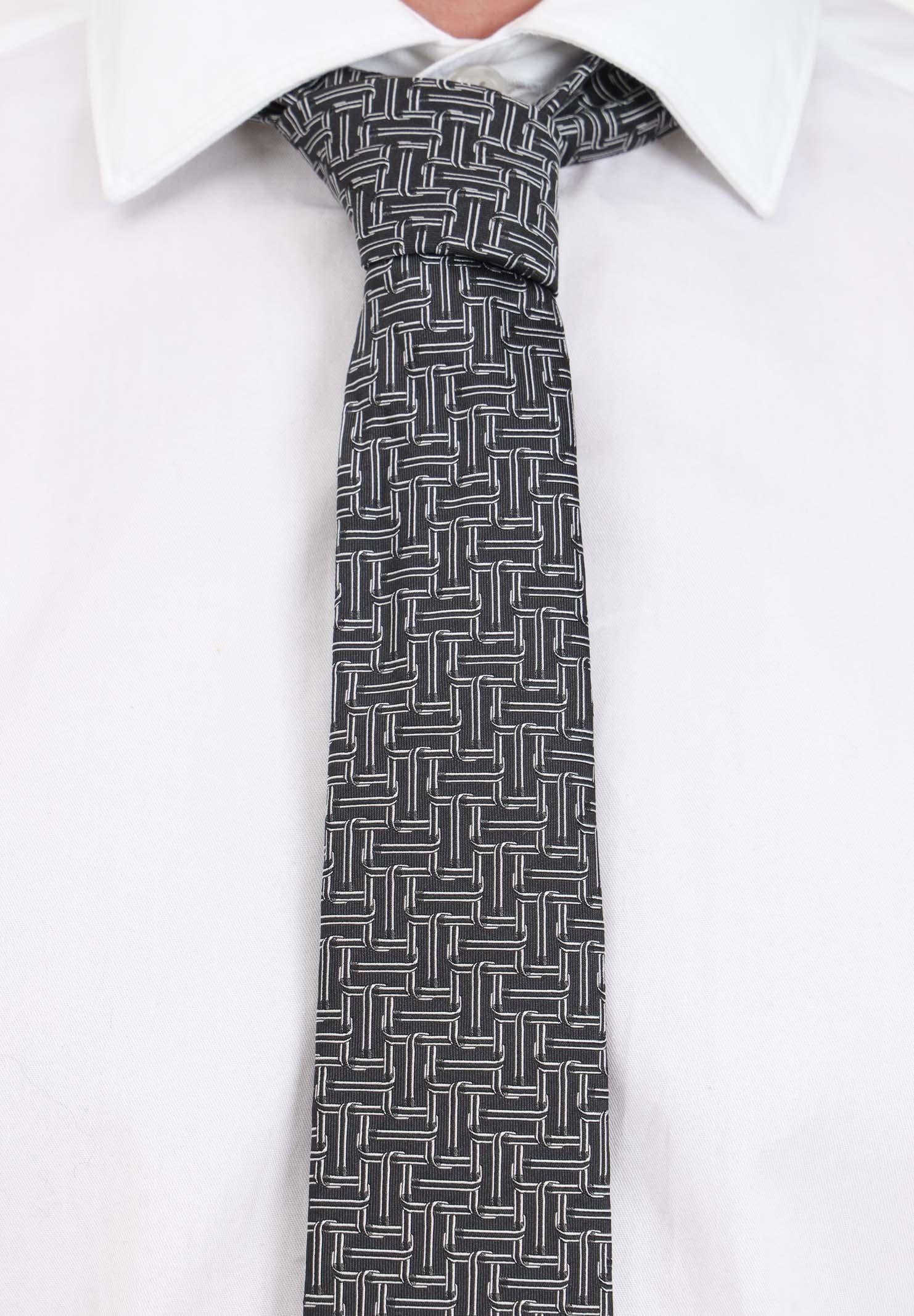 LANVIN Cravatta grigia da uomo con fantasia astratta <BR/> 3121 4 LANVIN 