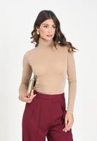 SIMONA CORSELLINI Maglia a manica lunga oro da donna con finitura glitterata A25CPMG00801-C00081 V0118 SIMONA CORSELLINI 