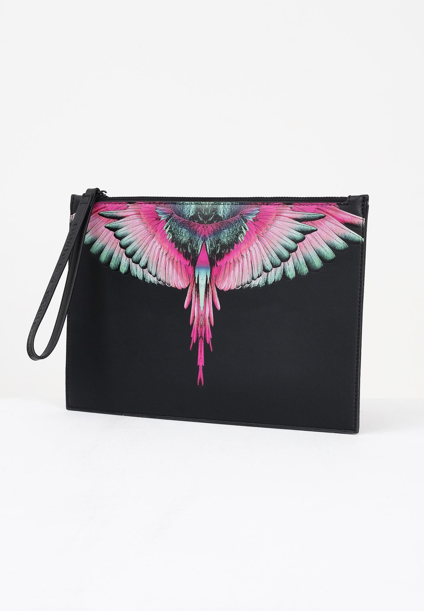 MARCELO BURLON COUNTY OF MILAN Pochette a mano nera per uomo e donna con stampa COMAF250134  MARCELO BURLON COUNTY OF MILAN 