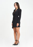 ELISABETTA FRANCHI Abito corto nero da donna con dettagli smoking AB80356E2 110 ELISABETTA FRANCHI 