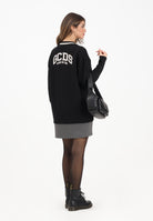 GCDS Abito corto nero da donna con ricamo logo sul retro B2EW1001JJ3 99 GCDS 