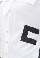 ELISABETTA FRANCHI Camicia bianca da donna con stampa logo CA15561E2 221 ELISABETTA FRANCHI 