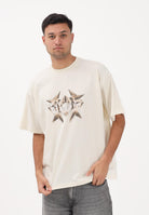 GCDS T-shirt a manica corta beige per uomo e donna con stampa logo C1MWQC061J079 320T GCDS 