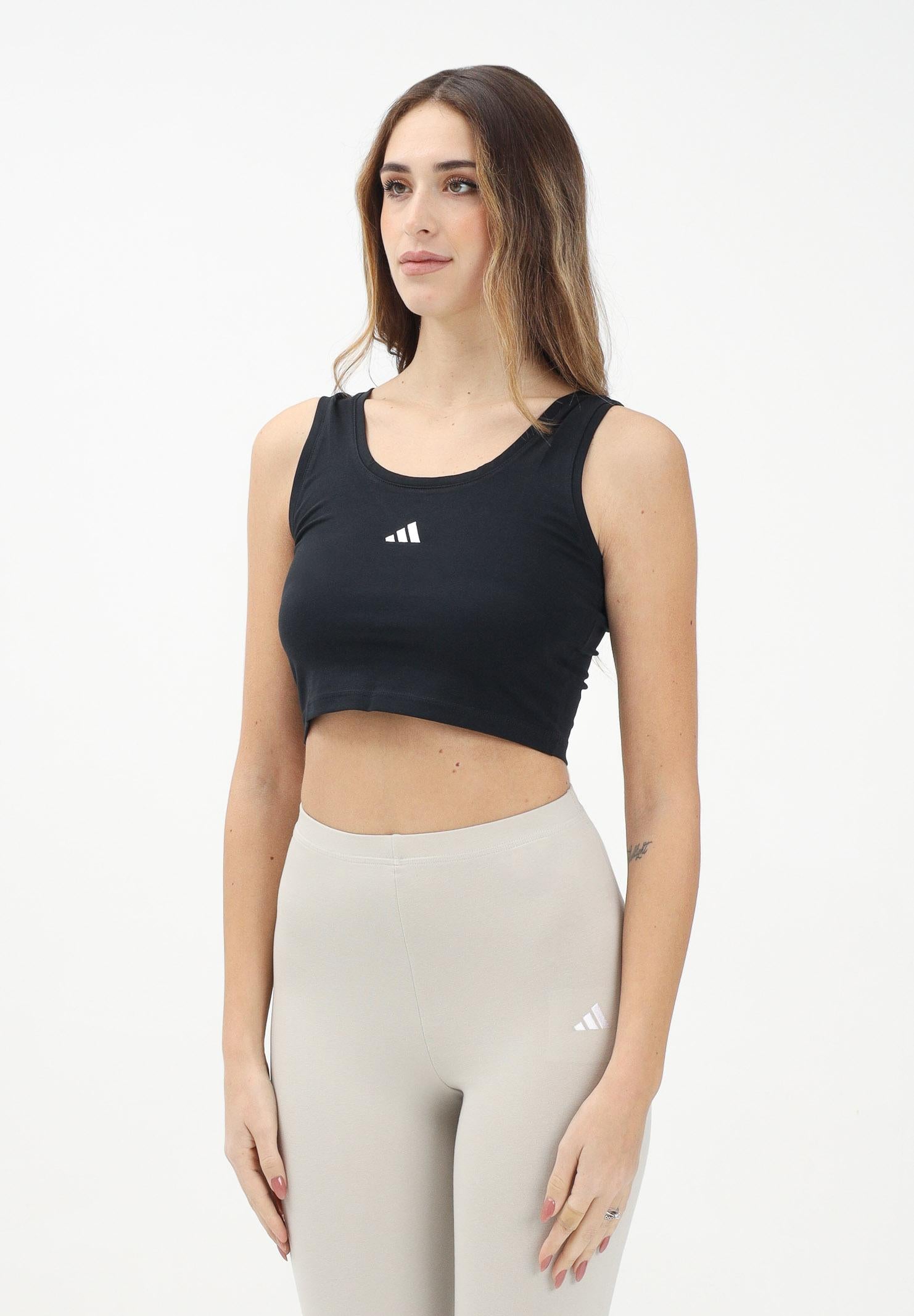 ADIDAS PERFORMANCE Top sportivo Essentials Small Logo Cotton Lifestyle nero da donna JE1321 . ADIDAS PERFORMANCE 