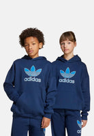 ADIDAS ORIGINALS Felpa con cappuccio Trefoil blu per bambino e bambina JV8651 . ADIDAS ORIGINALS 