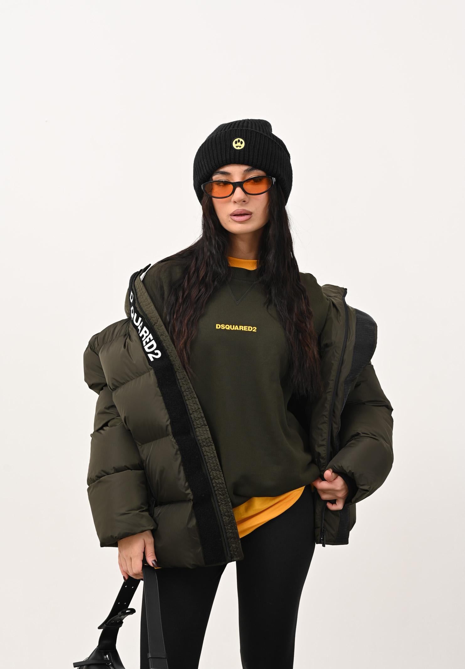 DSQUARED2 Felpa girocollo verde per donna, ragazzi e bambini con stampa logo DQ2739D0094 DQ518 DSQUARED2 