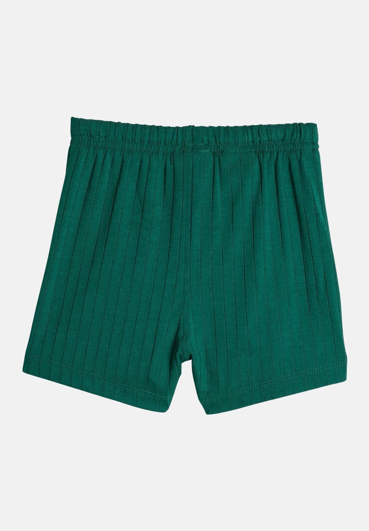 ADIDAS ORIGINALS Completino Wide Rib con T-shirt e short a coste larghe bianco bianco e verde da neonato KE4986 . ADIDAS ORIGINALS 
