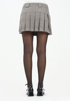 HINNOMINATE Gonna corta beige da donna con fantasia principe di Galles HMABW02265 BE11 HINNOMINATE 