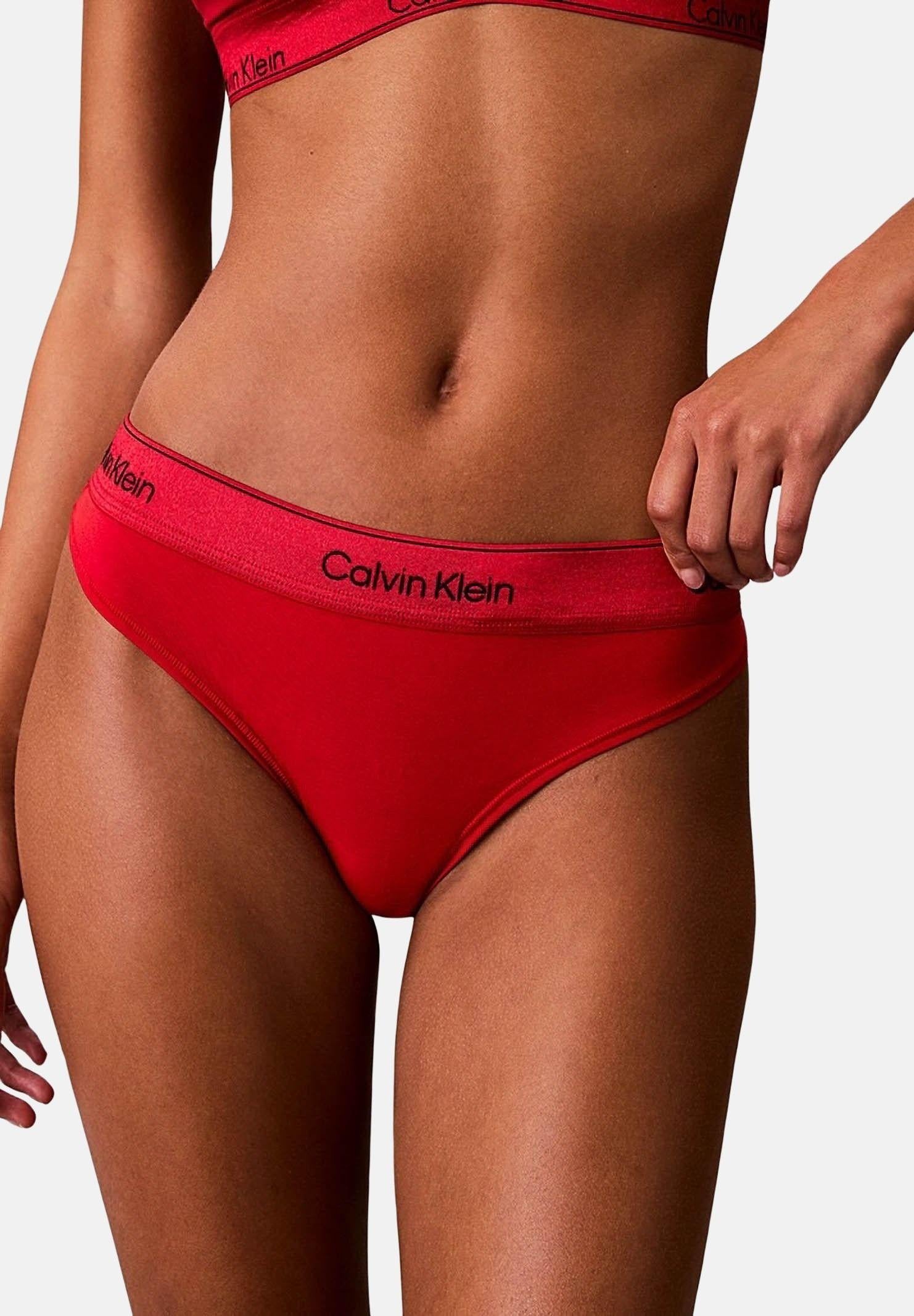 CALVIN KLEIN Perizoma rosso da donna con elastico logato LV00QF8549 VMT CALVIN KLEIN 