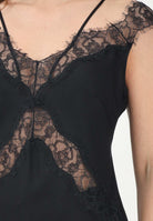 PINKO Top nero da donna con inserti in pizzo 106623A385 Z99 PINKO 