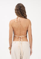 PATRIZIA PEPE Top beige da donna con frange 8F0113J406 W409 PATRIZIA PEPE 