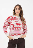 ONLY Maglioncino girocollo panna da donna dal fascino natalizio 15354832 Birch ONLY 