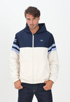 LACOSTE Giacca a vento panna e blu da uomo con logo BH4776 7KI LACOSTE 