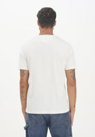 TOMMY HILFIGER T-shirt a manica corta panna da uomo con applicazione di lettere Athleisure MW0MW39364Z00  TOMMY HILFIGER 