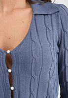 ONLY Cardigan carta da zucchero da donna con bottoni perla 15352102 VintageIndigo ONLY 