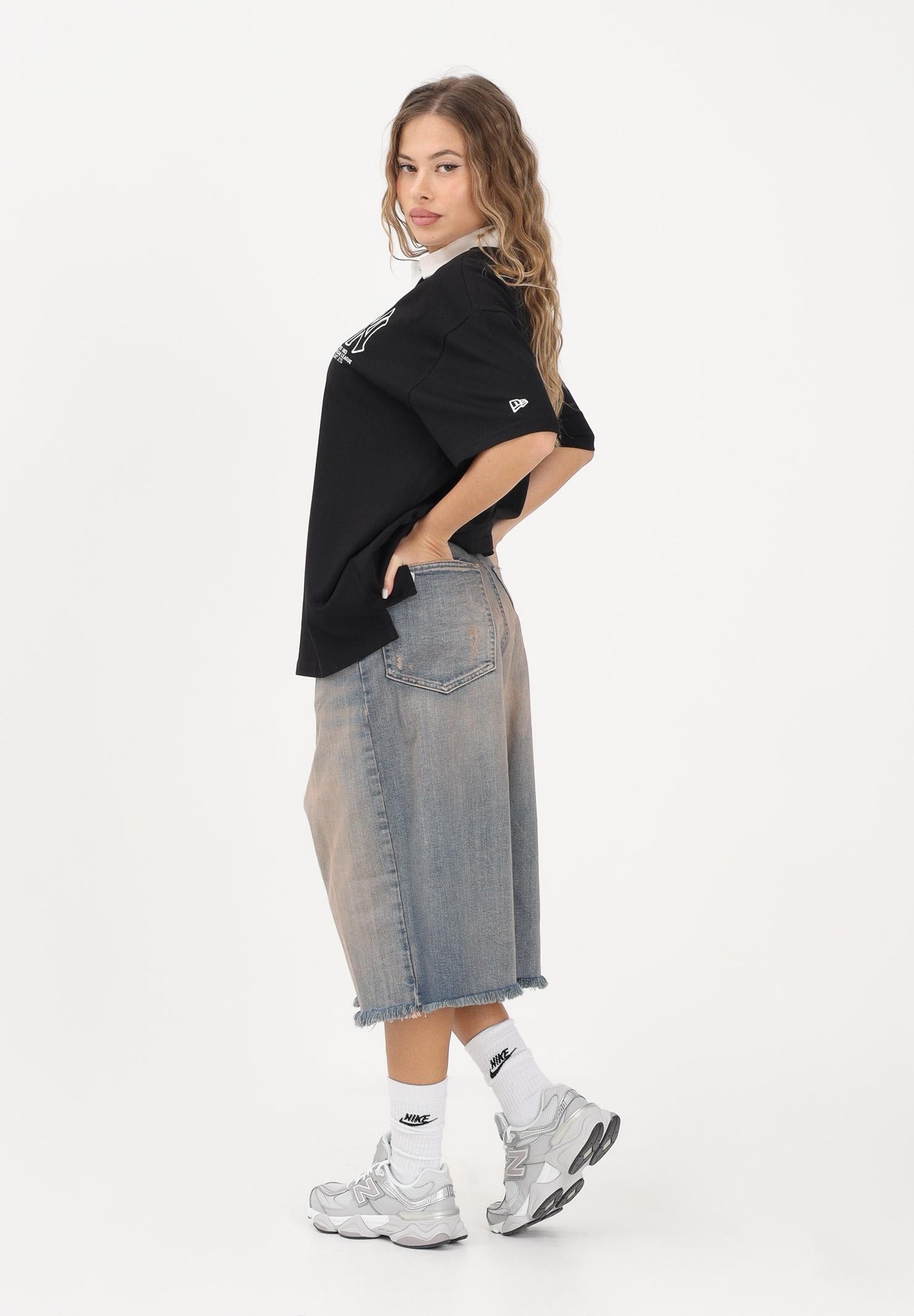 NEW ERA Polo a manica corta Oversized New York Yankees MLB nera per uomo e donna 60771566 . NEW ERA 