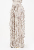 SHIT Pantalone elegante beige da donna con delicata stampa floreale SH26051 NURO SHIT 