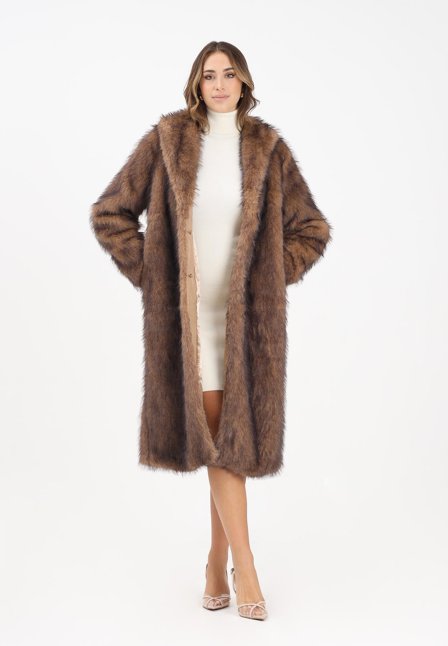 ONLY Pelliccia lunga marrone da donna 15352794 Tannin ONLY 