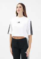 ADIDAS PERFORMANCE T-shirt a manica corta Essentials 3-Stripes Cotton Loose bianca da donna JD4999 . ADIDAS PERFORMANCE 