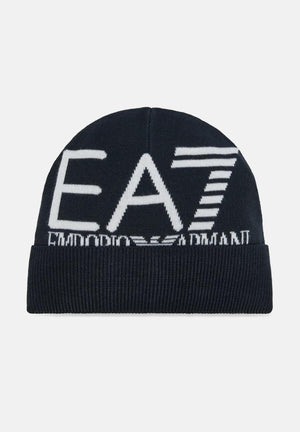 EA7 Berretto di lana blu da uomo con logo 7X000006AF11994 MB038 EA7 