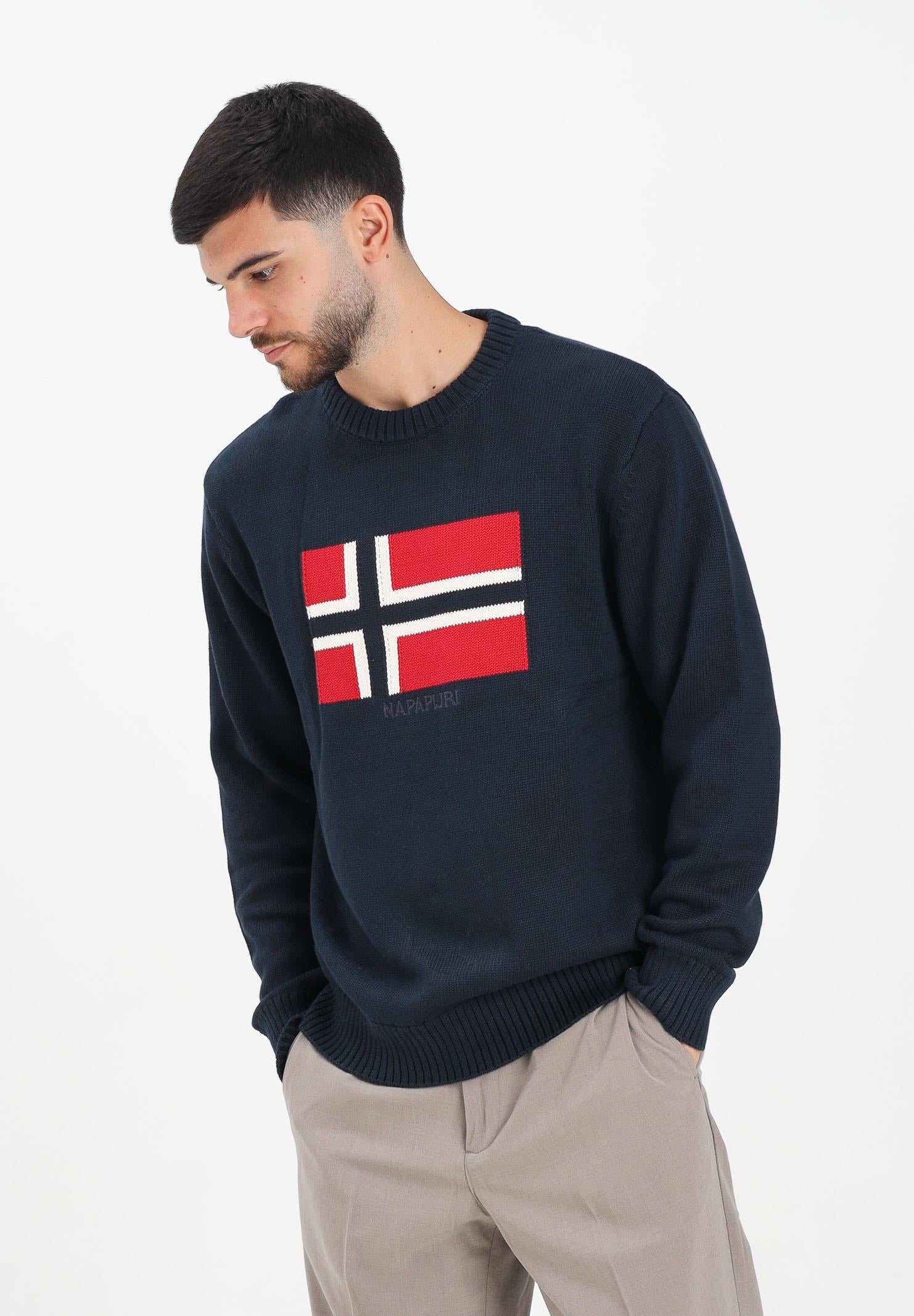 NAPAPIJRI Maglione girocollo Mura blu da uomo NP0A891U1761 . NAPAPIJRI 