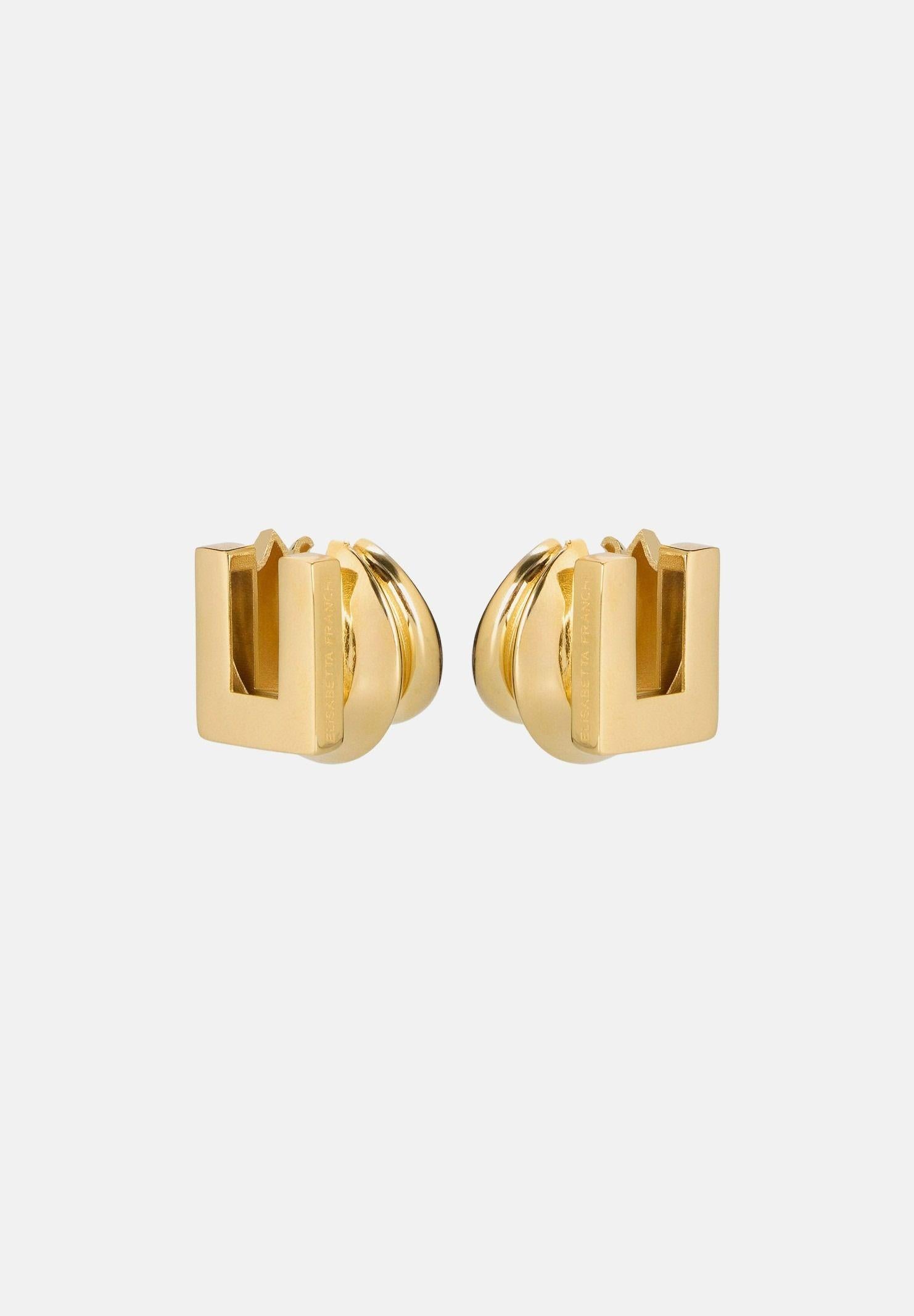 ELISABETTA FRANCHI Orecchini oro da donna con logo inciso OR05B61E2 U95 ELISABETTA FRANCHI 