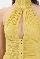 ELISABETTA FRANCHI Abito lungo giallo da donna in jersey lamé ABR1861E2 EV4 ELISABETTA FRANCHI 