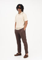 ENTRE AMIS Pantalone in lino marrone da uomo P26JAP5RENO2148 5174 ENTRE AMIS 