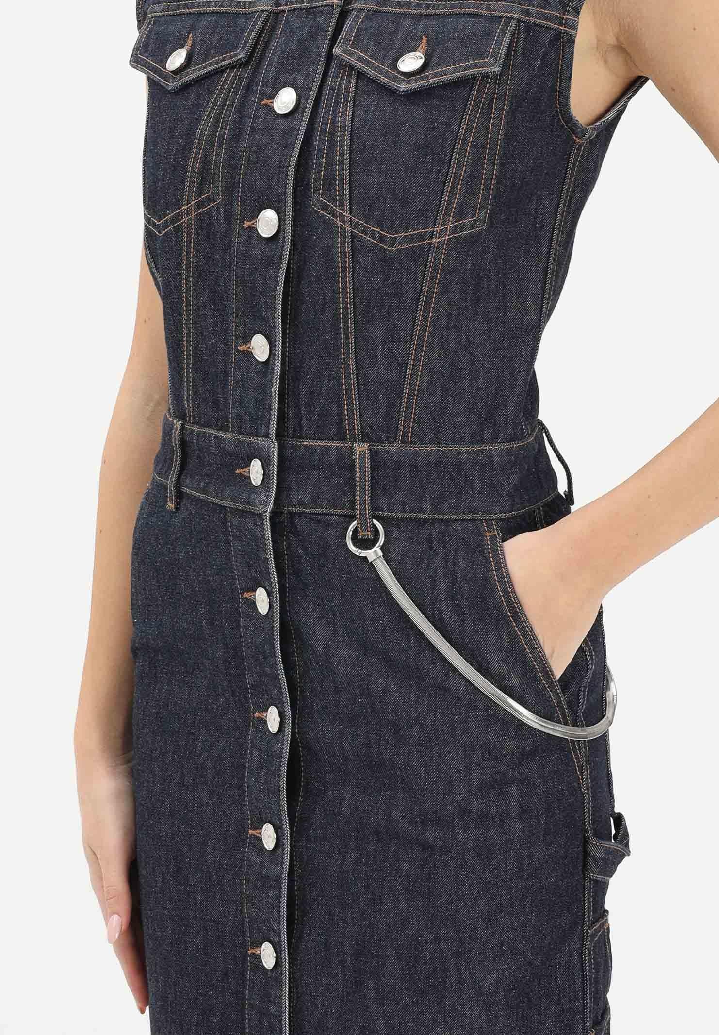 SPORTMAX Abito midi SPDFARFALLA in denim blu da donna 2612221015600 001 SPORTMAX 