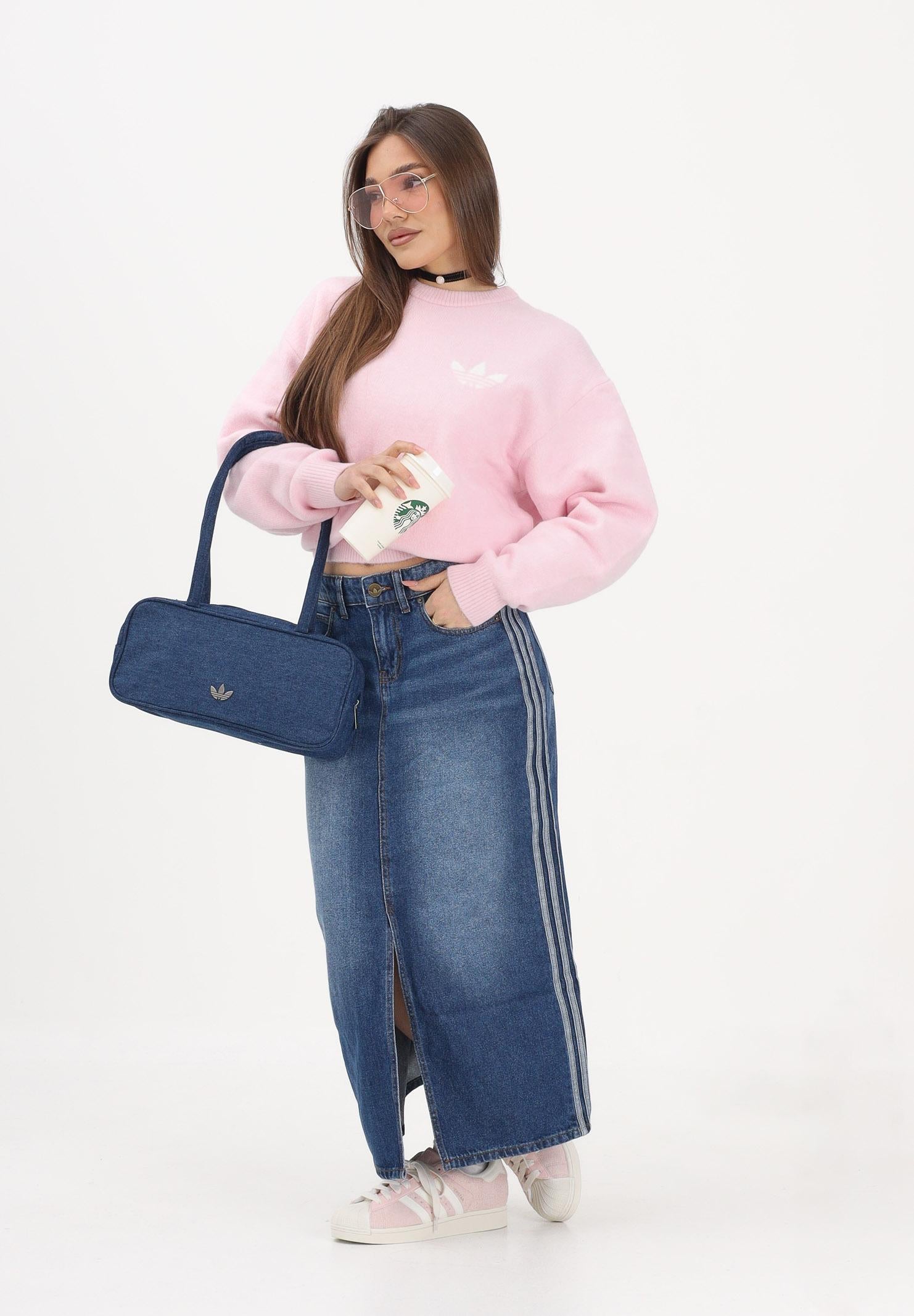 ADIDAS ORIGINALS Gonna midi 3 STRIPES in denim medio da donna KD2908 . ADIDAS ORIGINALS 