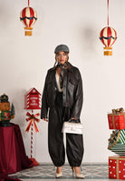 VICOLO Pantalone in ecopelle marrone da donna TF1043 MA VICOLO 