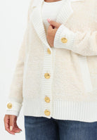 ELISABETTA FRANCHI Cardigan panna da donna con bottoni gioiello MK44S57E2 DZ9 ELISABETTA FRANCHI 