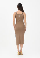 ELISABETTA FRANCHI Abito midi in maglia argilla da donna con bande a contrasto AM03S61E2 727 ELISABETTA FRANCHI 
