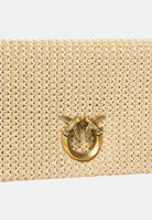 PINKO Pochette Love Bag Click Soft Horizontal Mini in rafia beige da donna 106023A391 C24Q PINKO 